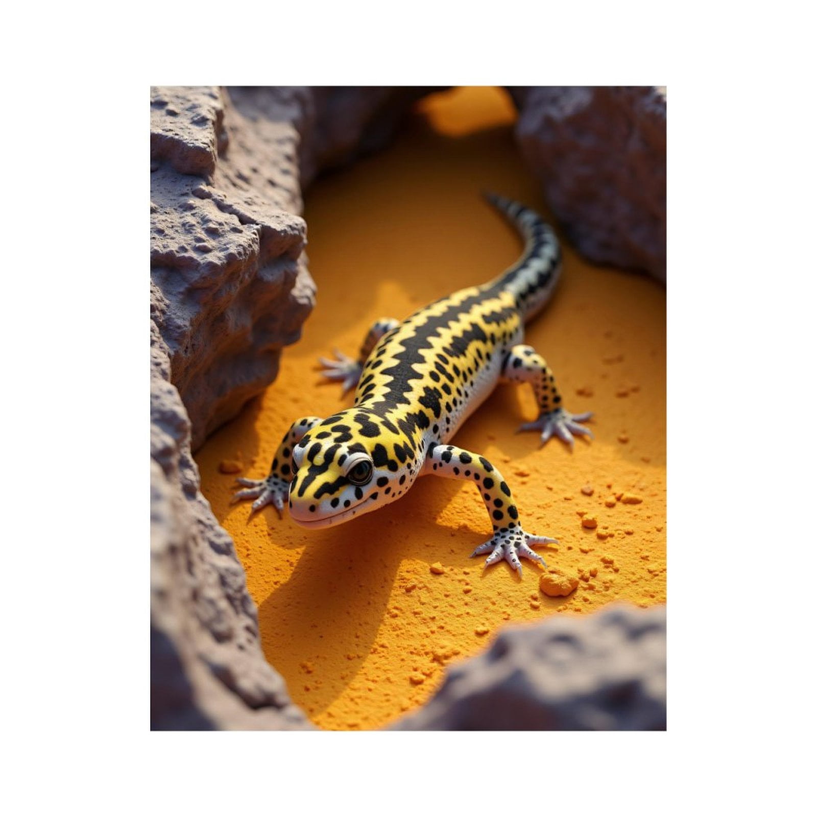 Paint by Numbers Kit for Adults, Yellow Spotted Lizard On Rocks Paint by Numbers, Easy Paint by Numbers Kit for Adults Beginner, DIY Adult Paint by Number Kits on Canvas, 12x16in Home Decor