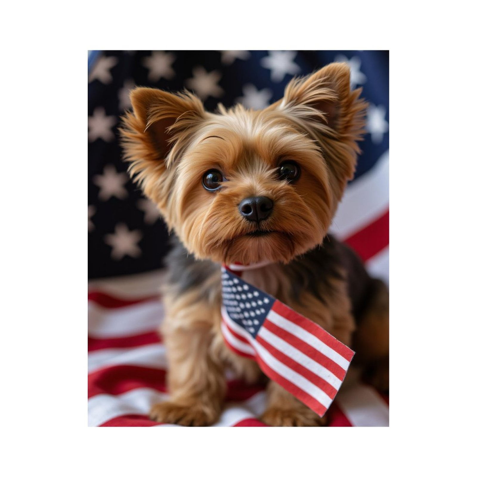 Paint by Numbers Kit for Adults, Yorkshire Terrier Patriotic Paws Paint by Numbers, Easy Paint by Numbers Kit for Adults Beginner, DIY Adult Paint by Number Kits on Canvas, Home Decor 12x16in