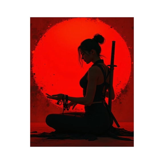 Paint by Numbers Kit for Adults, Zen Woman Silhouette Samurai Meditation Paint by Numbers, Easy Paint by Numbers Kit for Adults Beginner, DIY Adult Paint by Number Kits on Canvas, Home Decor