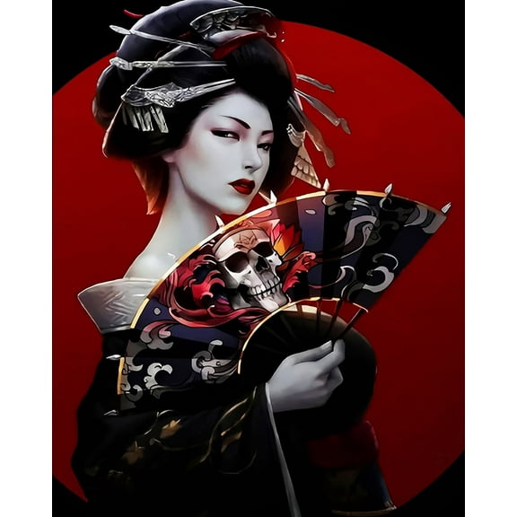Paint by Numbers Kits for Adults-Anime Japanese Girl Kimono Geisha (119)- Beginners Digital Oil Paint by Number for Adults Easy Canvas for Home Wall Decoration and Gifts 16X20 inch-