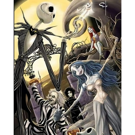 Paint by Numbers Kits for Adults -Jack Skellington- Beginners Digital Oil Paint by Number for Adults Easy Canvas for Home Wall Decoration and Gifts 16X20 inch-