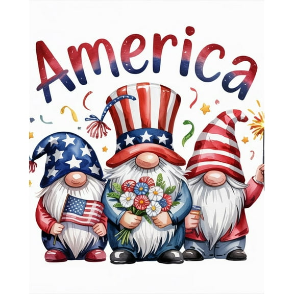 Paint by Numbers Kits for Adults -Patriotic Gnome- Beginners Digital Oil Paint by Number for Adults Easy Canvas for Home Wall Decoration and Gifts 16X20 inch-