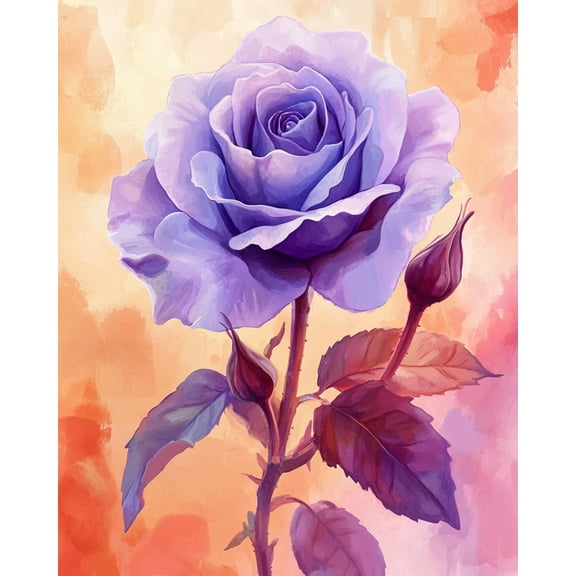 Paint by Numbers Kits for Adults-Purple Roses- Beginners Digital Oil Paint by Number for Adults Easy Canvas for Home Wall Decoration and Gifts 16X20 inch-
