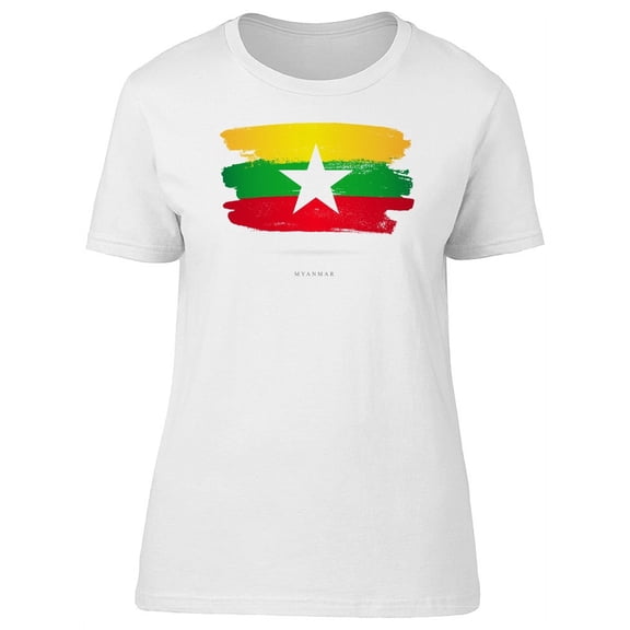 Paint Of The Flag Of Myanmar T-Shirt Men -Image by Shutterstock, Male 4X-Large