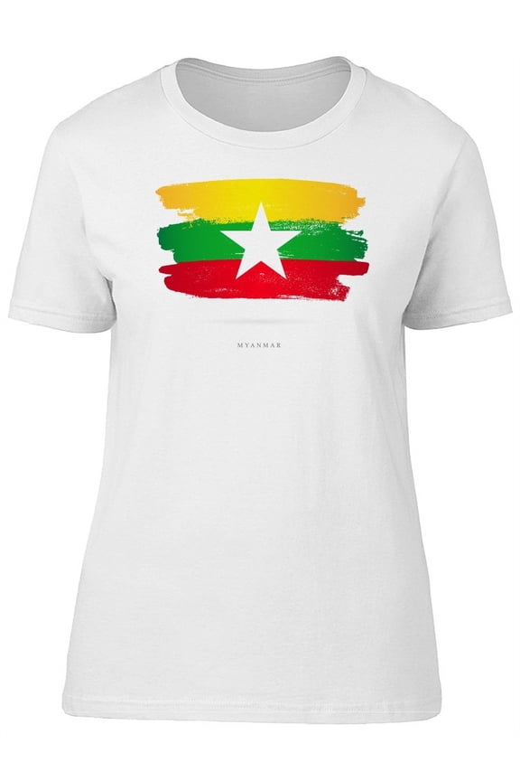 Paint Of The Flag Of Myanmar T-Shirt Men -Image by Shutterstock, Male Medium