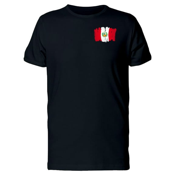 Paint Of The Flag Of Peru T-Shirt Men -Image by Shutterstock, Male Large