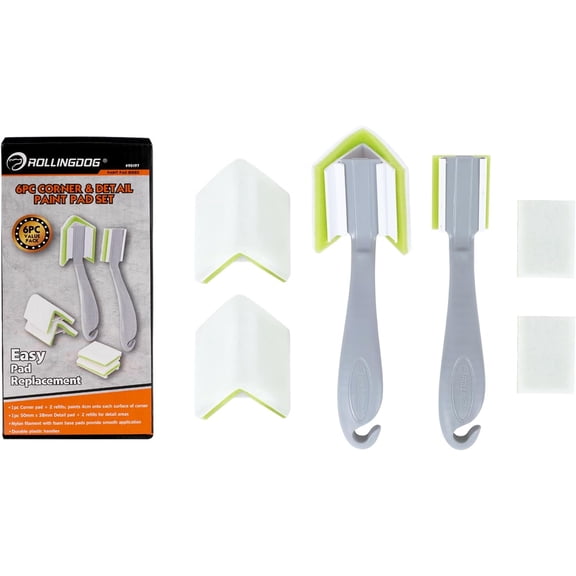 Paint Pad Set - 6PC Corner Painting tool Trim Paint Edger Tool with Replacement for Walls,Detail Painting,Trim