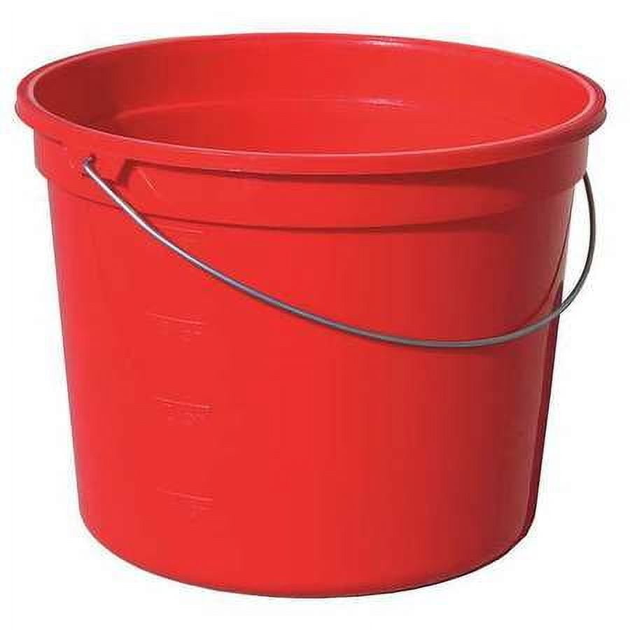Red 5-Quart HDPE Paint Mixing Pail with Wire Handle