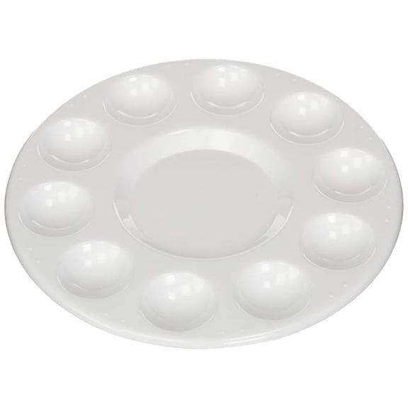Paint Pallet, Paint Holder,Painting Pigment Tray,Round Paint Tray Palettes,Plastic Paint Pallets with 10 Wells,Acrylic Paint Palette for DIY Craft Project,Painting Party,6.7 inch(white)