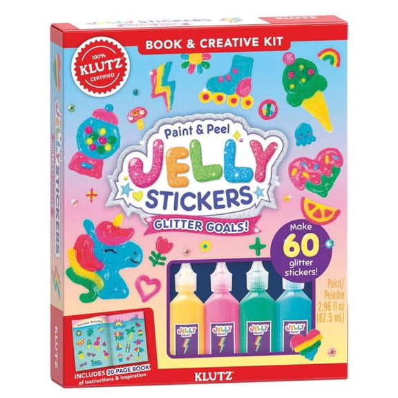 Paint & Peel Jelly Stickers Glitter Goals! Book & Creative Kit By Klutz Press