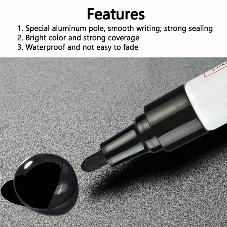 Paint Pen Black Acrylic Marker for Rock Wooden Tire Metal Leather Glass  Painting 