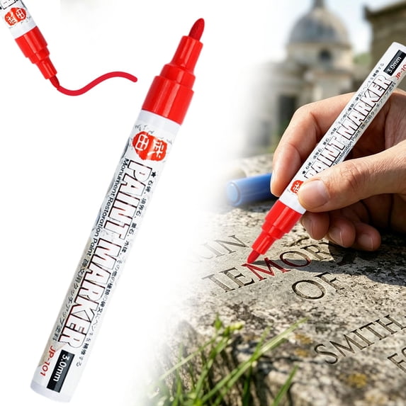 Paint Pen - Outdoor Stone Marker - 3mm Medium Tip Weather Resistant Drawing Pen - Versatile Labeling Paint Marker - 1 Piece
