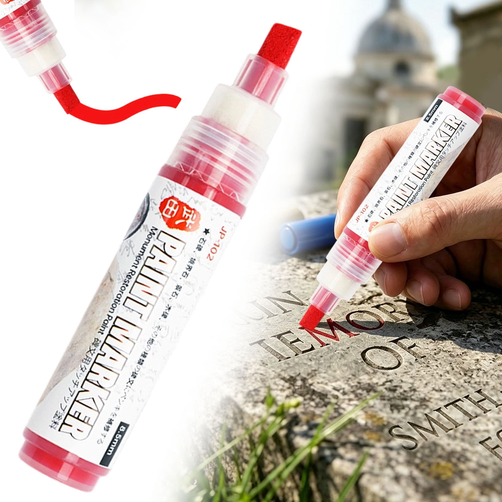 Paint Pen with Fine Tip Stone Paint Marker; For drawing writing on versatile outdoor labeling; Durable 10ml pen