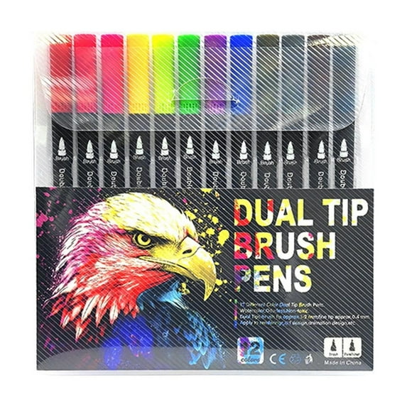 Paint Pens Acrylic Paint Markers Double Line Pen Color Hand Account Pen Dream Metal Pen Hand-painted 12 Color Highlighter Marker Pen 3ml for Coloring,Calligraphy and Drawing