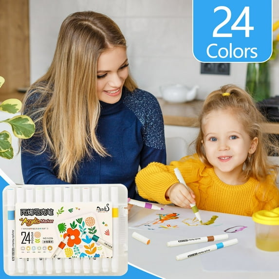 Paint Pens For Painting, Stone, Ceramic, Glass, Wood, Canvas. Acrylic Paint Markers Extra-fine Tip 64ml