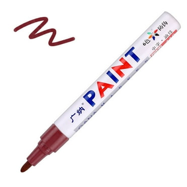 Paint Pens Permanent Markers - 1 pcs Oil Based Quick Dry Waterproof Markers for Plastic, Tire, Rubber, Wood, Rocks, Metal, Canvas, Craft Art Supplies, Medium Point, 0.59x5.62" (Coffee/0.17 oz)