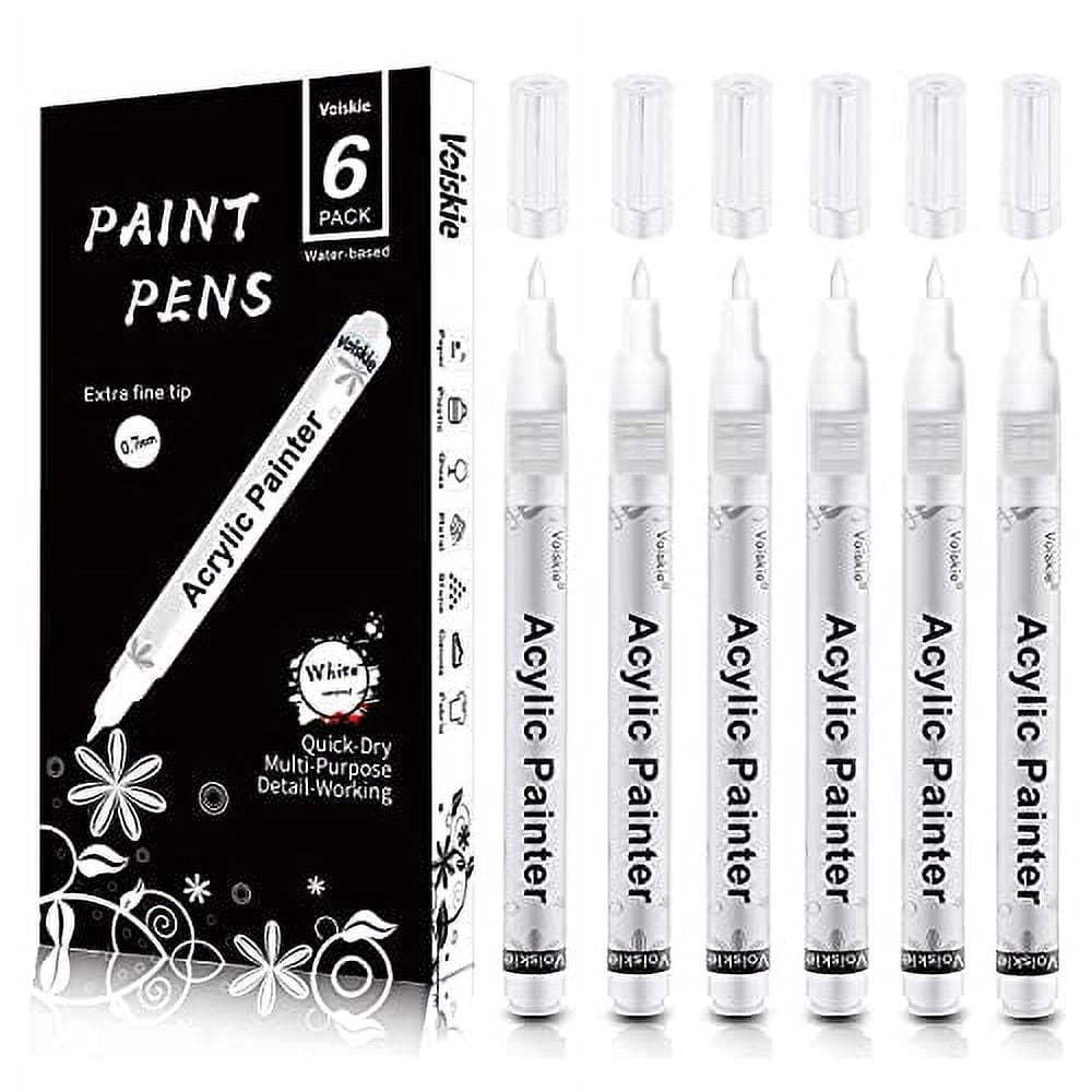  Shuttle Art White Paint Pen, 20 Pack Fine Tip Acrylic Paint  Pens, Water-Based Quick Dry Paint Markers for Rock, Wood, Metal, Plastic,  Glass, Canvas, Ceramic : Arts, Crafts & Sewing