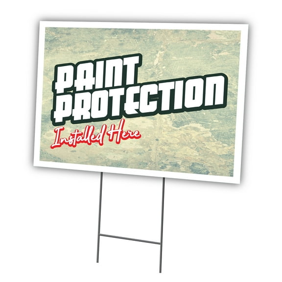 Paint Protection 18" X 24" Yard Sign & Stake | Advertise Your Business | Stake Included Image On Front Only | Made in The USA