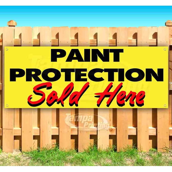 Paint Protection Sold Here 13 oz Vinyl Banner With Metal Grommets