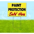 thumbnail image 1 of Paint Protection Sold Here Yellow Cursive (18" x 24") Yard Sign, Includes Metal Step Stake, 1 of 6