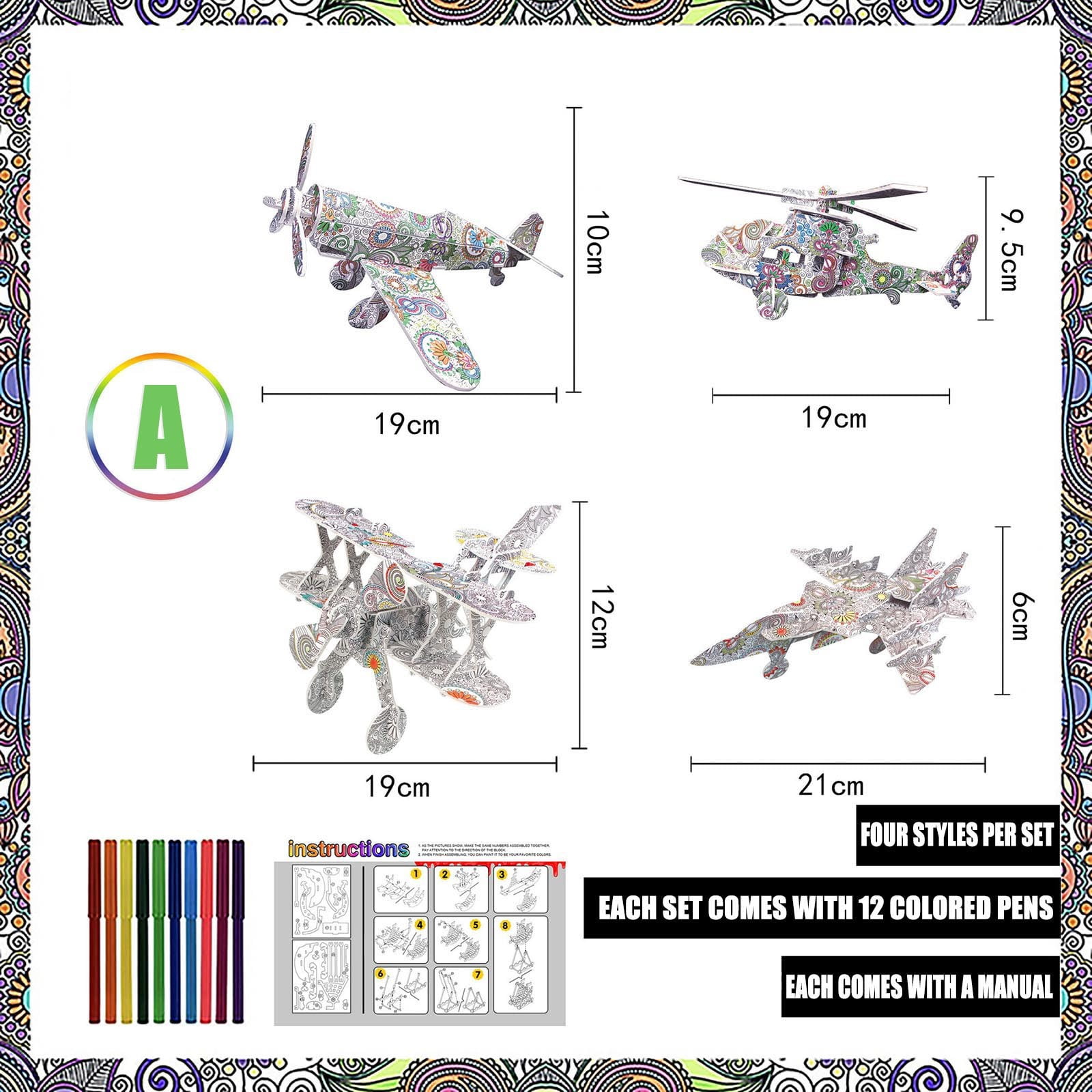 Paint Puzzle Toys Diy Graffiti Christmas Gifts Coloring Educational