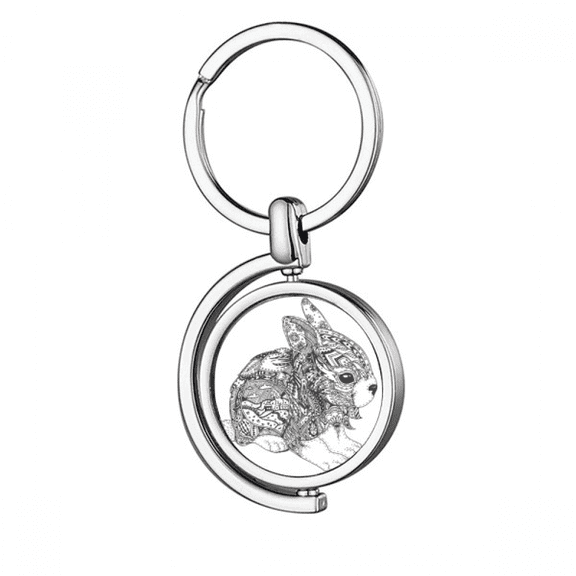 Paint Rabbits Friend Company Rotating Keychain Metal Keyring Holder