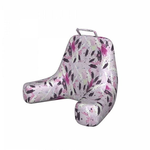 Paint Reading Pillow Cover, Paintbrush Strokes Blots and Dots, Unstuffed Printed Bed Rest Case from Soft Fabric, XL Size, Pale Mauve Multicolor, by Ambesonne