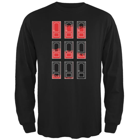 Paint Red Doors Black Adult Long Sleeve T-Shirt - Medium