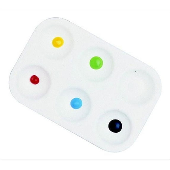 Paint-Rite Tray With 6 Wells, White - Pack Of 12