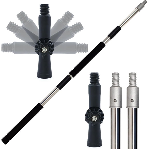 Paint Roller Extension Pole, 4ft to 12ft Paint Extension Pole Multi-Purpose Splicing Adjustment Long for Spider Brush Outdoor Spray Painting Roller Cleaning and Chandelier Replacement