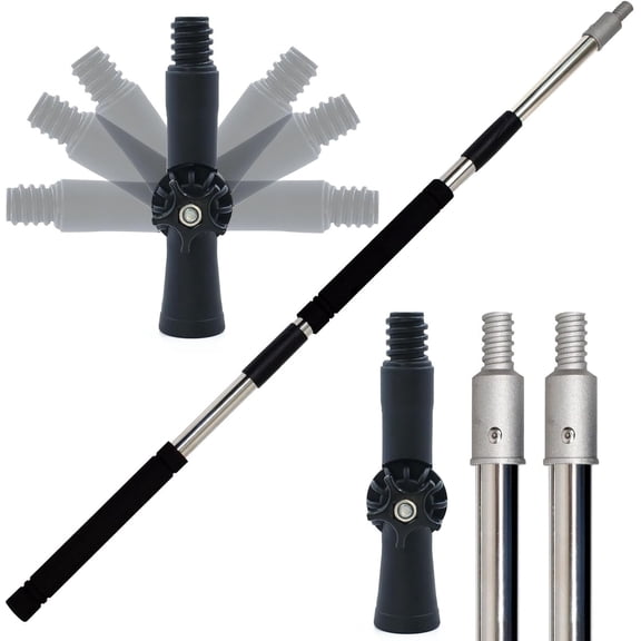 Paint Roller Extension Pole, 4ft to 12ft Paint Extension Pole Multi-Purpose Splicing Adjustment Long for Spider Brush Outdoor Spray Painting Roller Cleaning and Chandelier Replacement