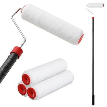LCOKEIY Paint Roller Extension Poles 6 FT Paint Roller kit with Brush Stainless Steel Poles Splicing Rod House Mural Brush for Walls and Ceiling
