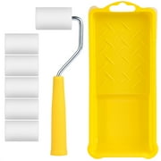 Paint Roller Kit, 2 Inch Small Paint Roller with Tray and Liner, Mini Rollers for Painting Furniture Wall, Stenciling, Art Crafts, 8 Piece