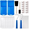 thumbnail image 1 of Paint Roller Kit, 25 Pack, 2 Inch Microfiber Paint Rollers 10 mm Nap, Small Paint Roller Kit, Mini Paint Roller, Paint Tray with Liners, Sponge Paint Brush, Mini Rollers for Painting, 1 of 8