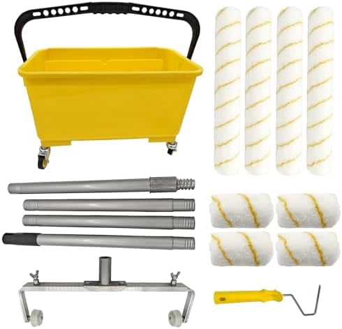 Paint Roller Kit - Adjustable 12-24 Inch Aluminium Alloy Paint Roller ...