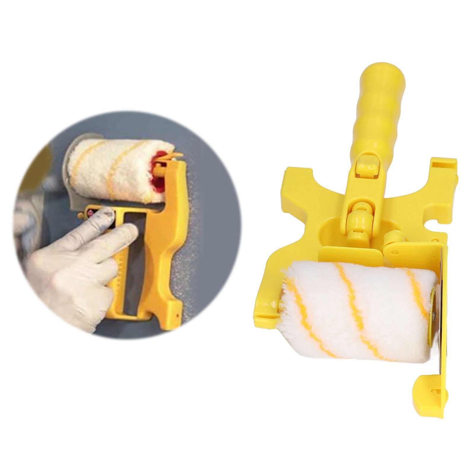 Paint Roller Kit, Rotating Handle Paint Brush Handhold Ergonomic With