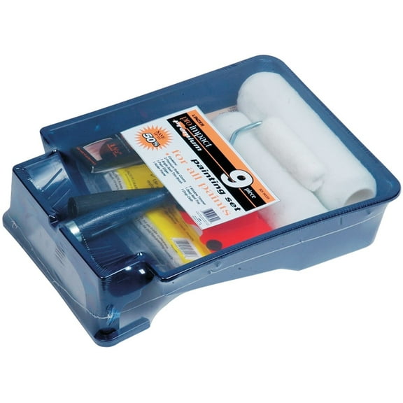 Paint Roller & Metal Tray Kit, 9 Piece