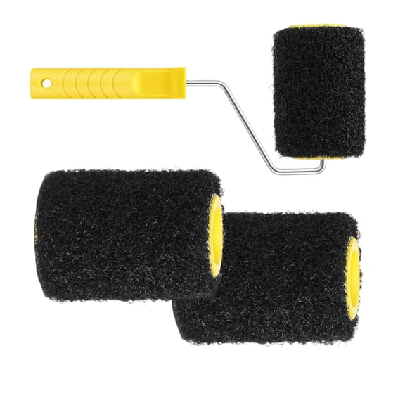 Paint Roller Pack With 3 Replaceable Covers And Sturdy Handle For Do It Yourself Home Projects