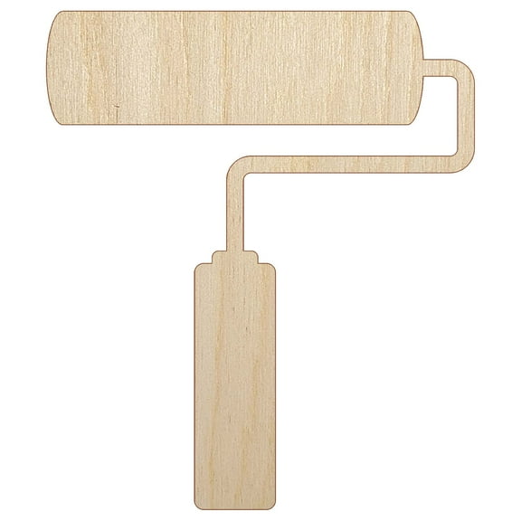 Paint Roller Painting Wood Shape Unfinished Piece Cutout Craft DIY Projects - 4.70 Inch Size - 1/4 Inch Thick