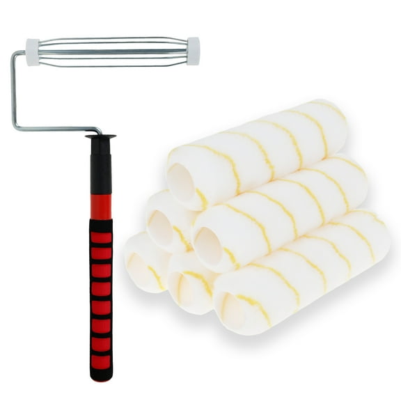 Paint Roller Sleeve 23 cm Microfiber Structure Reusable with Aluminium Telescopic Rod 45-90 cm for Whole House Painting