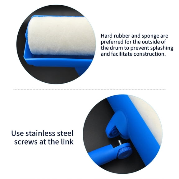 Paint Roller with Adjustable Shield Lightweight Plastic Construction Prevents Drips Splatters Indoor Outdoor Use