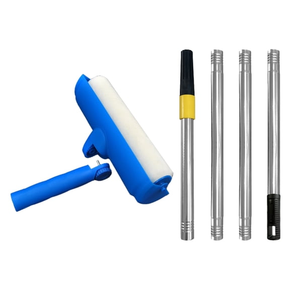 Paint Roller with Adjustable Shield Lightweight Plastic Construction Prevents Drips Splatters Indoor Outdoor Use