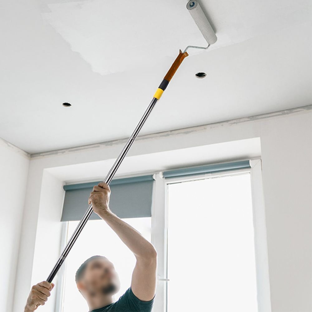 Paint Roller with Extended Removable Stainless Steel Pole Handle, Long Household