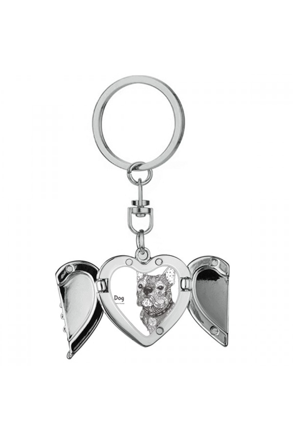 Paint Run Dog Friend Company Heart Angel Wing Key Chain Holder