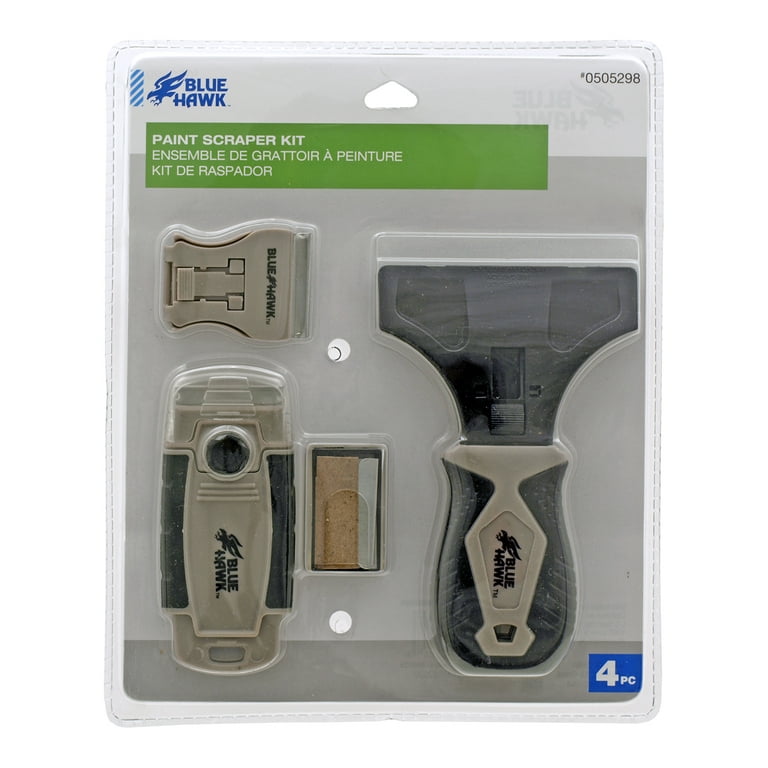 Paint Scraper Kit with Replacement Razor Blades Blue Hawk