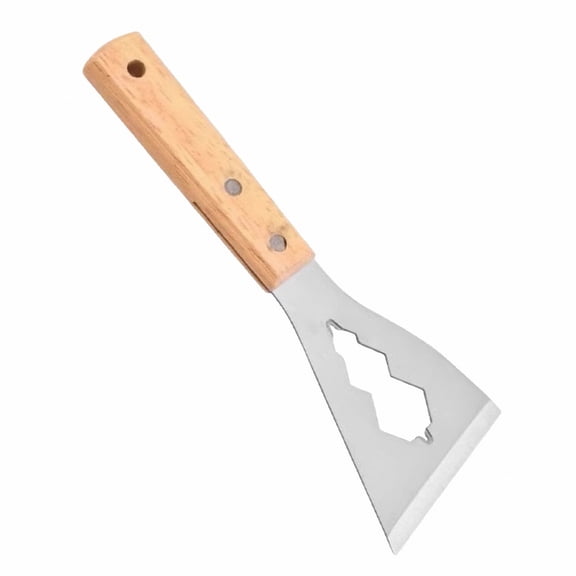 Paint Scraper Tool,Wooden Handle Putty Knife,Multifunctional Painters Tool,Metal Sharp Edge Handheld Scraper Durable Ergonomic Grip for Painting Caulking Spackle Wall Repair Surface Cleaning Work