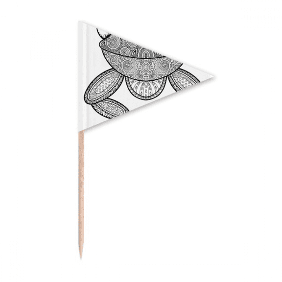 Paint Small Frog Green Art Deco  Fashion Toothpick Triangle Cupcake Toppers Flag