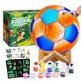 thumbnail image 1 of Soccer Ball Lamp Painting Kit, DIY 3D Soccer Night Light with Stickers & Wooden Stand, Arts & Crafts Kit for Kids, Christmas Birthday Toys Gift for Boys and Girls, 1 of 8