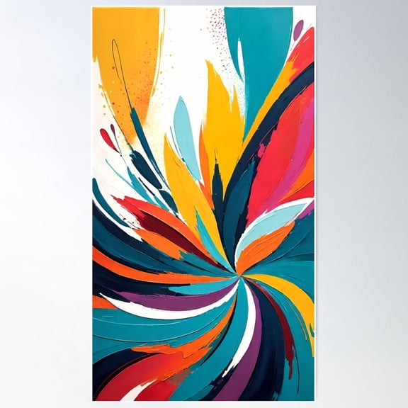 Paint Splash Illustration Design 2 Poster Wall Art, Modern Wall Decor For Living Room Bedroom, 8x12 UNFRAMED