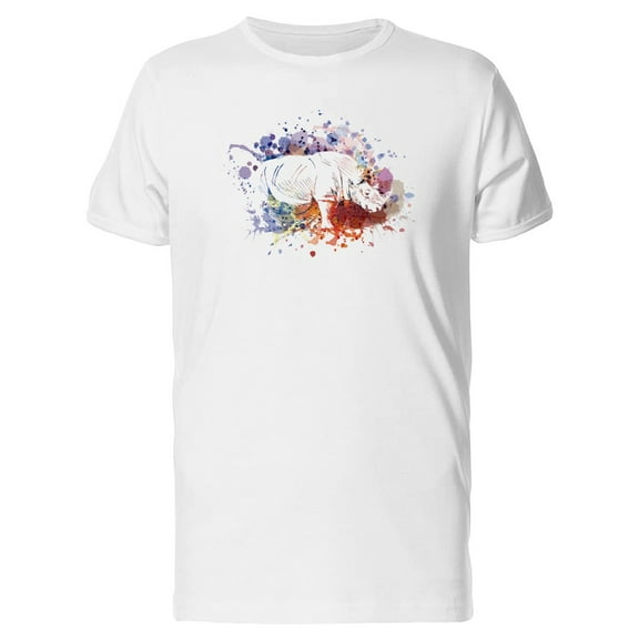 Paint Splash Rhinoceros Body T-Shirt Men -Image by Shutterstock, Male Small